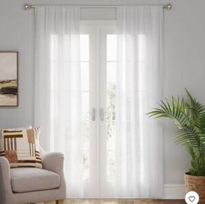 NIB THRESHOLD White Farrah 54"X95" Curtain